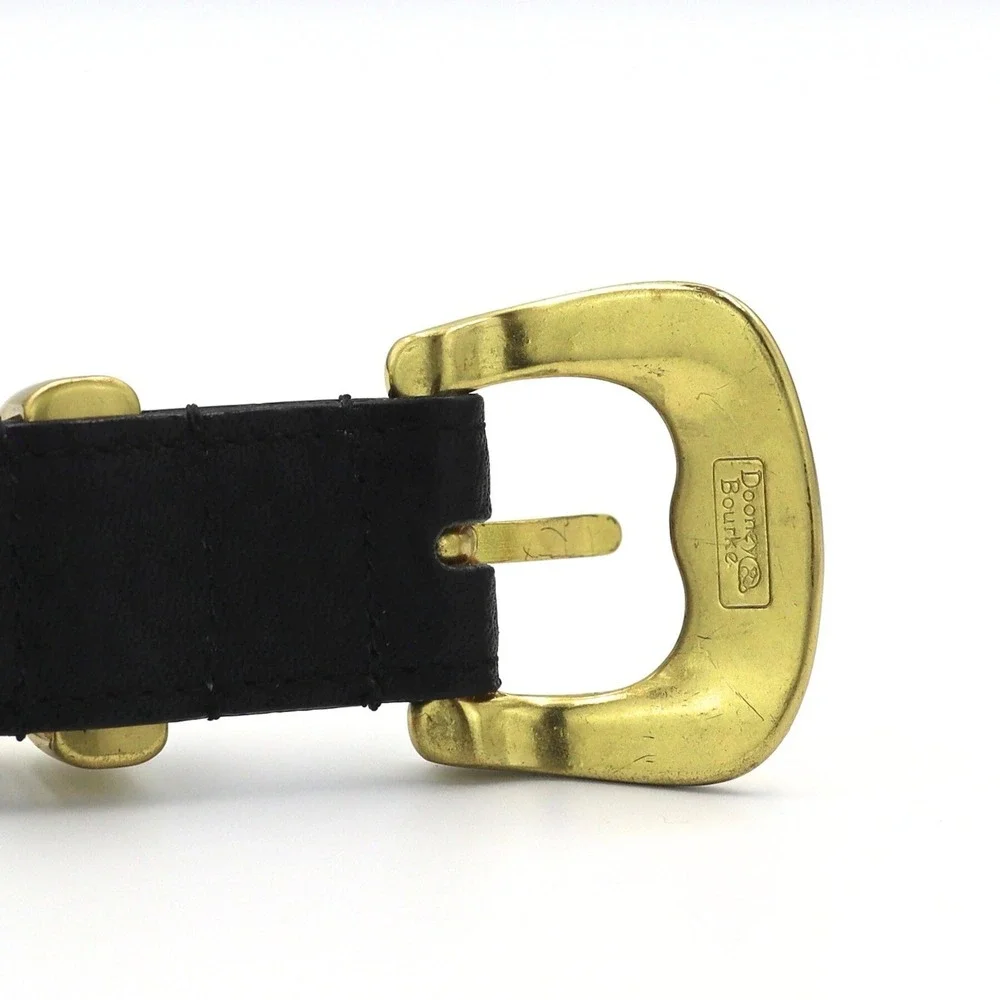 Dooney‎ & Bourke All Weather Leather Belt Black Gold Tone Buckle XS 22-24